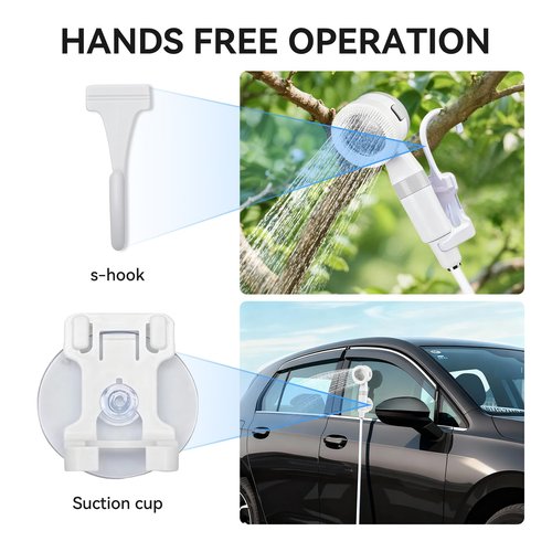 Portable Shower, Portable Camping Shower Pump, USB Rechargeable Outdoor Showers, Waterproof Electric Portable Shower with 2 Spray Modes, 4000mah, For Camping, Hiking, Rv & Pet Cleaning (1 PACK)