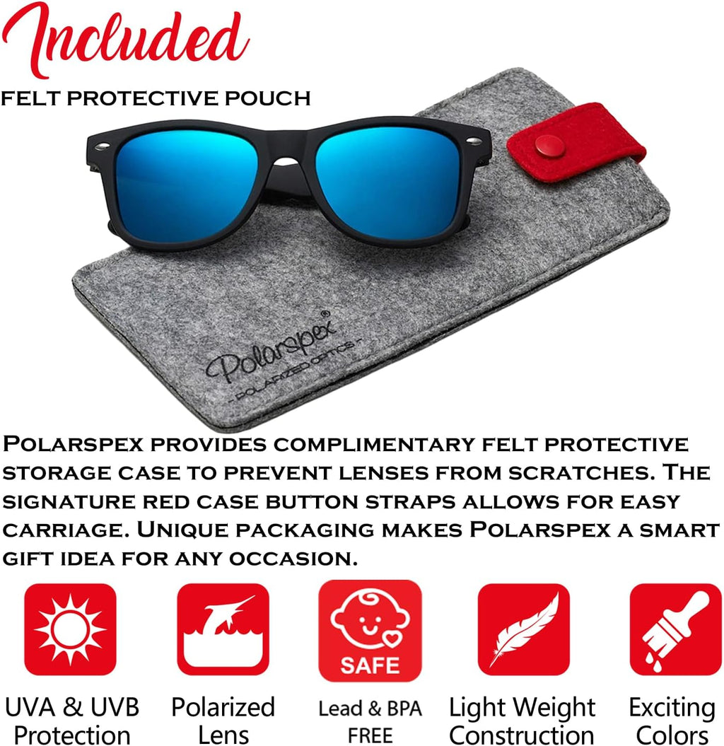 PolarSpex Toddler Sunglasses - UV Protection Unbreakable Polarized Shades for Kids Ages 2-8