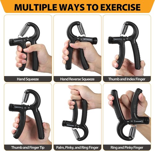 NIYIKOW Grip Strength Trainer - Adjustable Resistance 22-132Lbs | Forearm Strengthener for Musicians & Athletes
