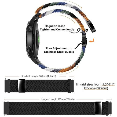 Gittos 22mm Magnet Braid Watch Strap for Garmin Forerunner 265/255/255 Music/Vívoactive 4/Venu 3/2 Band Sport Replacement