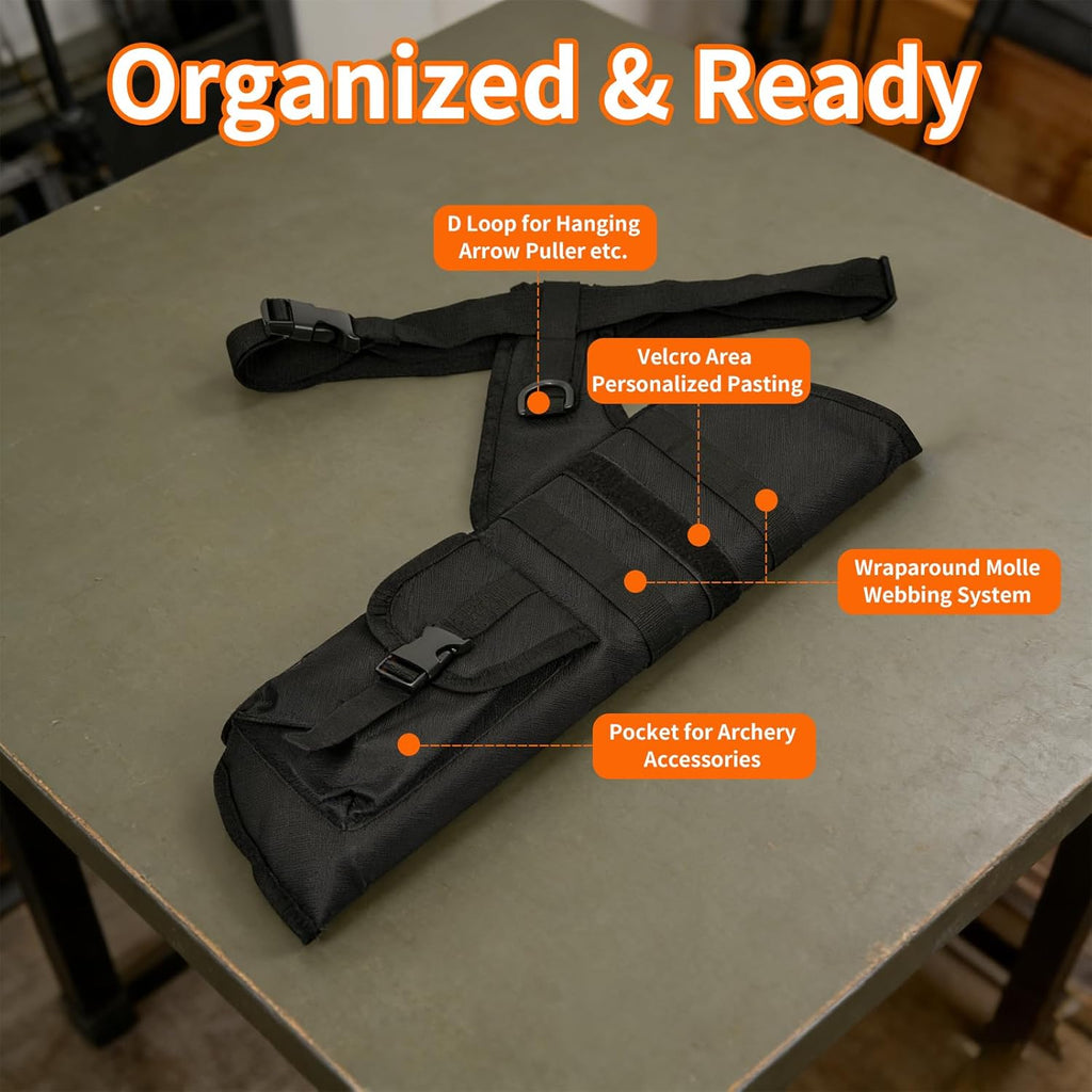 SPG Hip Quivers - Adjustable Molle System Arrow Holder for Compound & Recurve Bows | Ideal for Target Practice