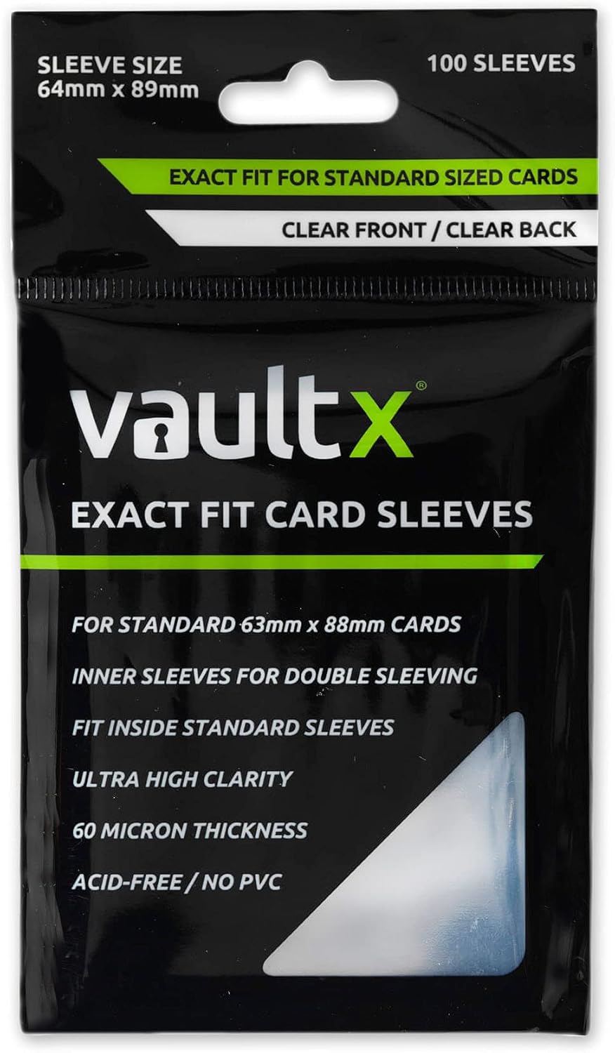 Vault X Trading Card Sleeves - Soft High Clarity Inner Sleeves for Collectible Card Games (100 Pack)