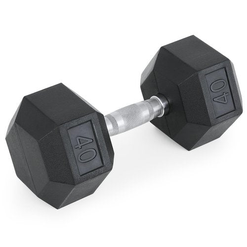 MADOG Hex-Dumbbell, Rubber Coated Cast Iron Dumbbell, Hand Weights With Anti-Slip Grip, 30-50 LBS, Single