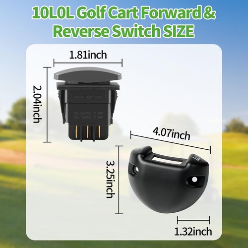 10L0L Golf Cart Forward Reverse Switch with Housing for Electric Club Car DS Precedent Onward Tempo, Replace OEM 101856002 101856001 102508401