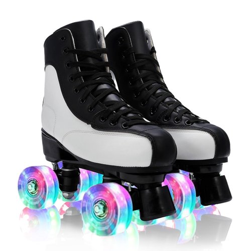 jessie Roller Skates of Women&Men, Adult Breathable PU Leather Flash Wheels Roller Skates for Beginners Professionals Indoor Outdoor