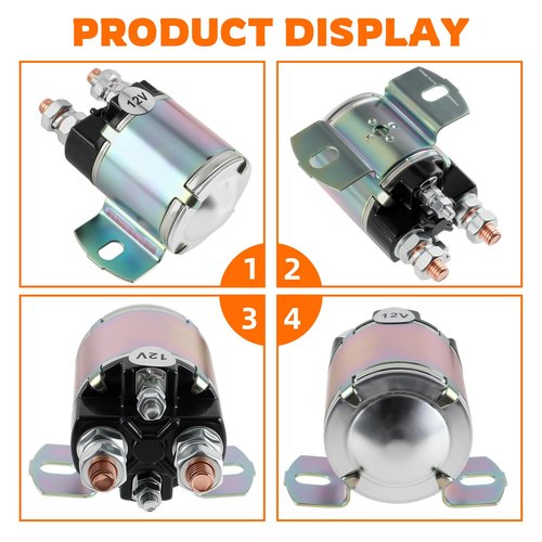 GoaMotors JR3-H1950-00 Solenoid Relay 12V Gas Golf Cart Starter Solenoid Compatible with Yamaha G2 G8 G9 G11 G14 G16 G20 Gas Golf Cart 1985-2002 4 Terminal Replace JF2-H1950-00