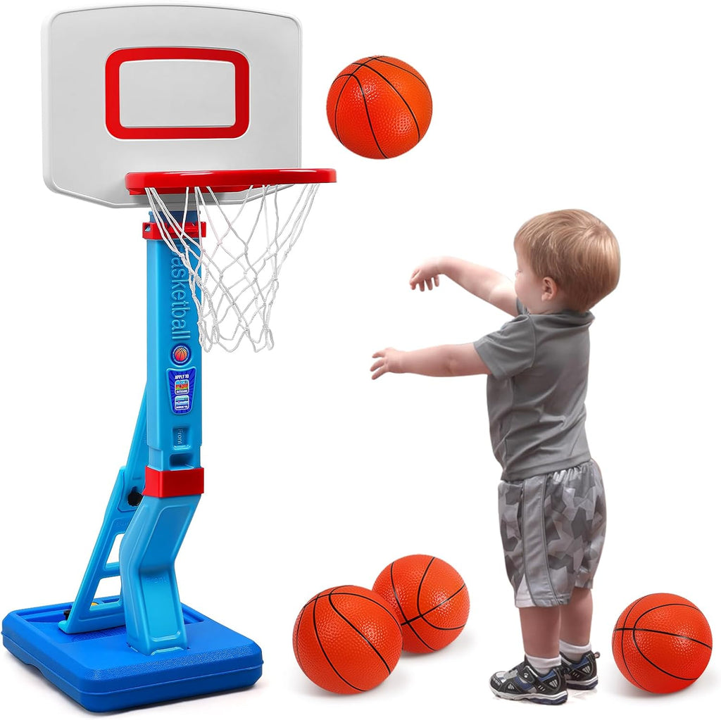 Super Joy Toddler Basketball Hoop - Height Adjustable Mini Goal for Indoor & Outdoor Play | Fun Sports Toy for Ages 1-5