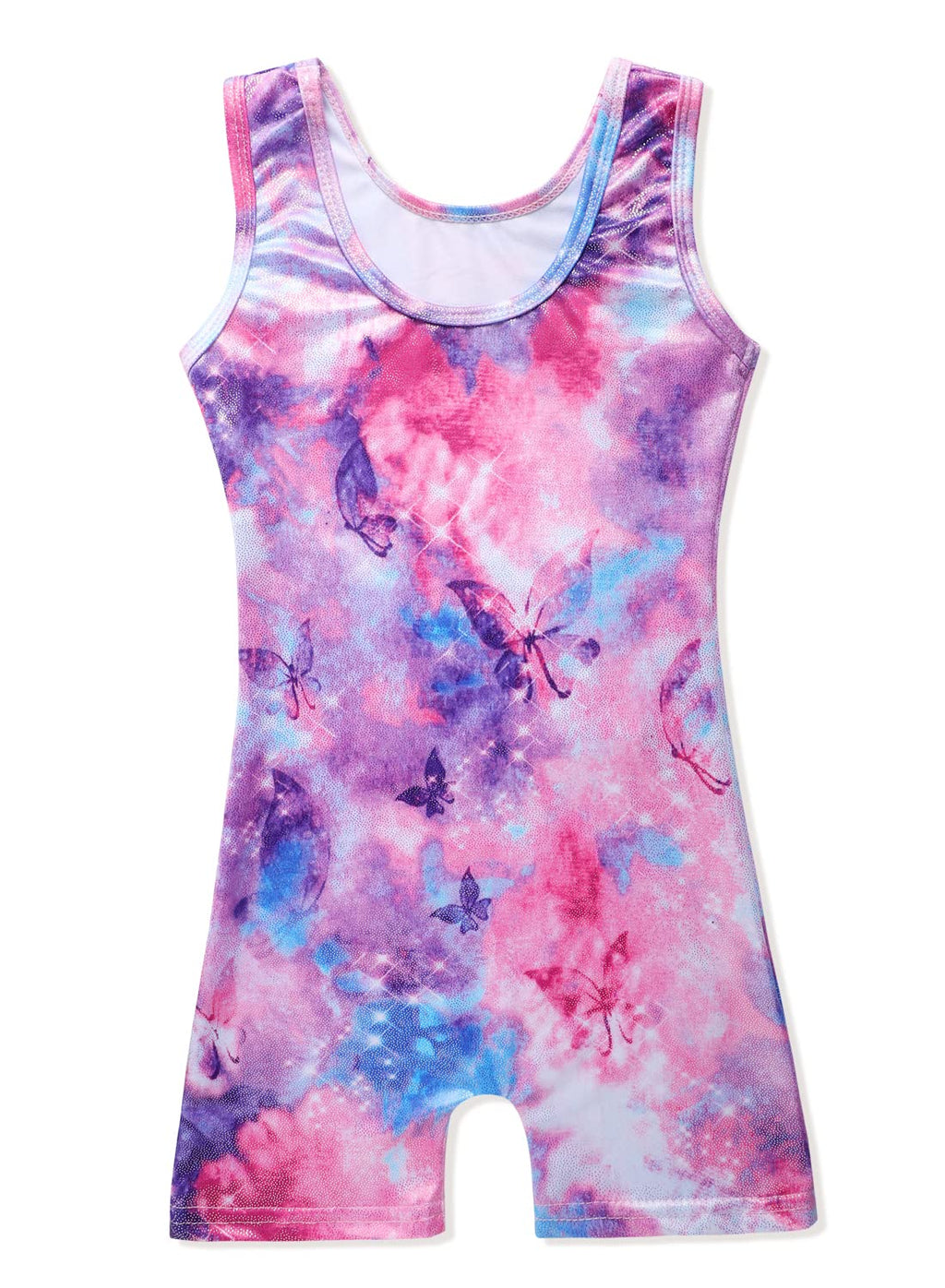 Leotards for Girls Gymnastics 3t 4t Dance Outfit Toddler KId Child Athletic Dance Wear Shiny Purple Hotpink Butterfly Biketard (Butterfly Hotpink, 3-4T)