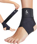 HiRui Ankle Brace - Ultrathin High-Elastic Support for Men, Women & Kids | Adjustable Straps for Sports & Injuries (Black, Medium, Pack of 2)