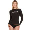 Hurley Rash Guard for Women, Womens Rash Guard Long Sleeve Shirts, Rashguard Swim Shirt Women UPF 50+ SPF & UV Protection Black