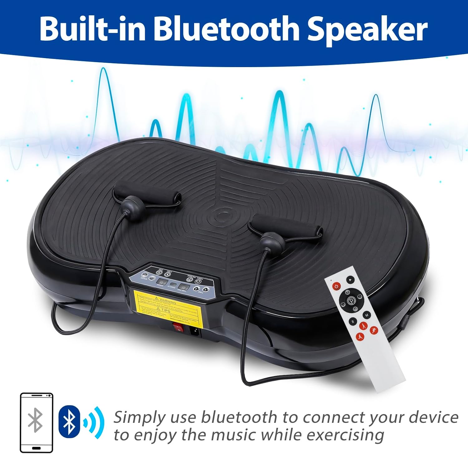 SUPER DEAL Pro Vibration Plate Exercise Machine - Whole Body Fitness Trainer with Bluetooth, Remote & 99 Levels