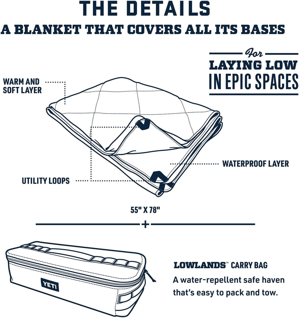 YETI Lowlands Blanket - Versatile Multi-Use Blanket with Convenient Travel Bag