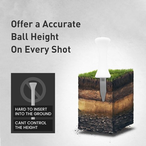 LM sports Plastic Castle Step Down Golf Tees, Professional Height Control Tee for Practice, 500 Pack