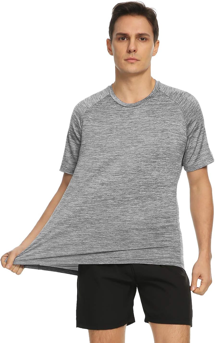 Xelky Men's Dry Fit Athletic T-Shirts - Moisture-Wicking Short Sleeve Gym Tops | 4-5 Pack