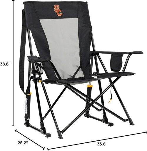 GCI Outdoor Comfort Pro Rocker Camping Chair - Portable Folding Rocking Chair with Armrests & Drink Holder | USC Trojans