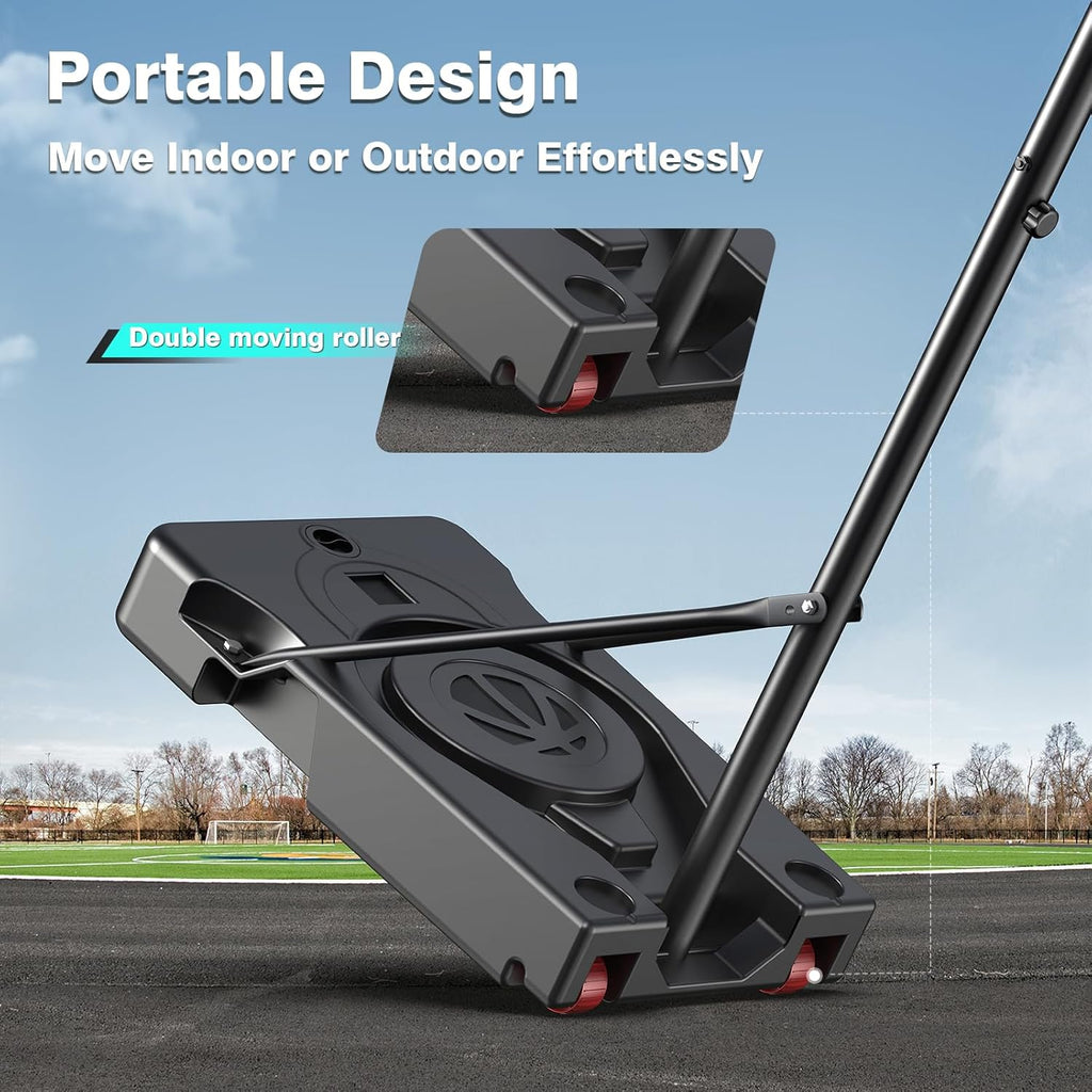 Skiennix Basketball Hoop - 10FT Height Adjustable with 45-Inch Shatterproof Backboard | Portable for Backyard & Indoor Use