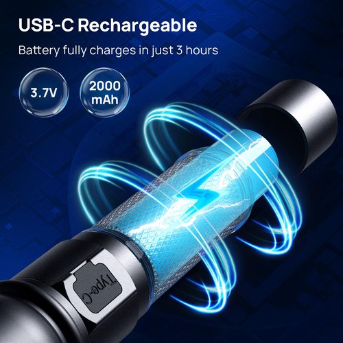 Consciot UV Flashlight Blacklight USB-C Rechargeable, 365nm LED Ultraviolet Light, Portable Woods Lamp for Pet Urine Detection, Dry Stains, Bed Bug, Curing Resin and Gel Nails, Yooperlites, 2 Pack