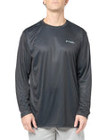 Columbia Men's Terminal Tackle PFG Line Time Long Sleeve, Black/Line Time Fade Tuna, X-Large