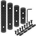 QR-Laser Single Picatinny Accessory Rail Set for Mlok 5 7 9 11 Slots with 8 O-Nuts & Screws, 1 Allen Wrench-Rounded Corner