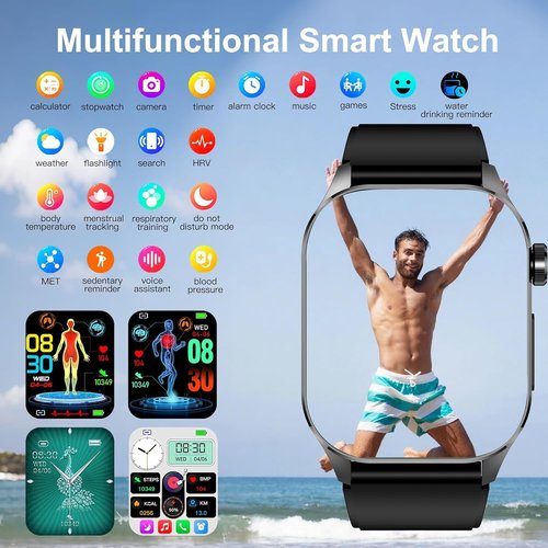 Advanced Health Smartwatch - Real-Time Heart Rate & Blood Oxygen Monitoring | Always-On Display for Android & iOS