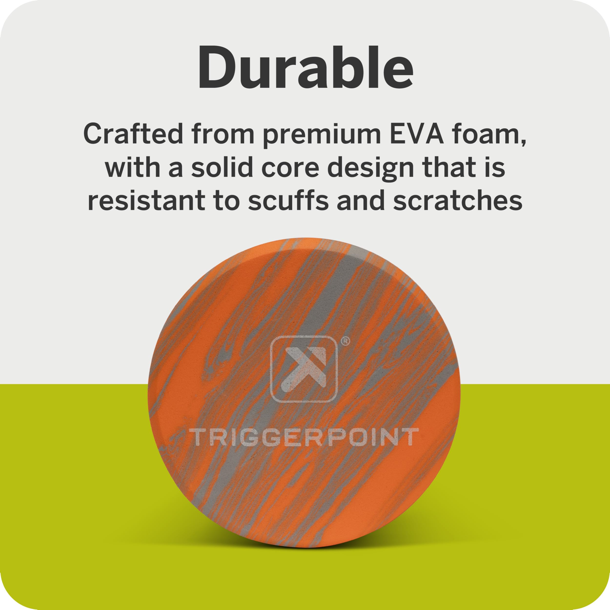 Foundation Roller - Premium EVA Foam Muscle Recovery and Flexibility Roller, Soft Compression for Injury Prevention, Travel-Friendly, Ideal for Athletes, Orange/Grey, 12"