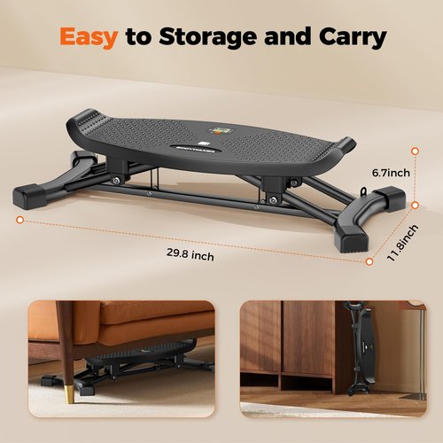 Balance Board for Full Body Workout, Wobble Board with LCD Monitor & Resistance Bands, 300 lbs Capacity Portable Rocker Board for Home Gym, Cardio, Core & Leg Training (Black)