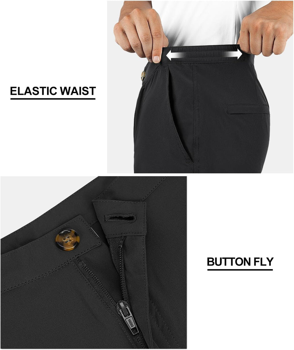 33,000ft Men's Golf Shorts - Quick Dry, Elastic Waist, Classic Fit | 9-Inch Inseam for Comfort