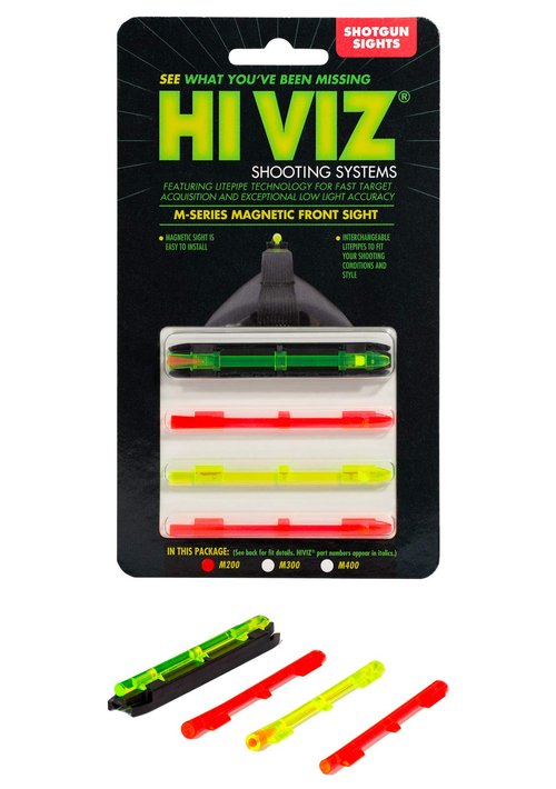 HIVIZ M-Series Magnetic Shotgun Sight – Front Sight for Most Ribbed Shotguns – Includes Interchangeable LitePipes in Green, Red & Two-Tone – Magnetic Snap-On Base – Fits Multiple Rib Widths