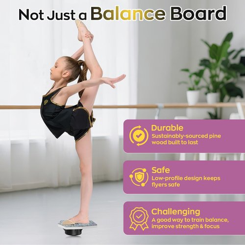 MUNNAR Flyer Cheer Stand - Cheerleading Balance Board for Flyer, Core Strength & Flexibility Training Board, Cheer Stand Practice Equipment for Stunts Training, Gymnastics Balance Trainer, Gray