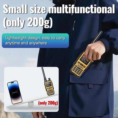 Baofeng UV-5R Mini Ham Radio Long Range Handheld Two Way Radios NOAA Weather Radio Rechargeable Walkie Talkies Dual PTT APP Programming Copy Frequency 999CH with USB-C Charging Survival Radio