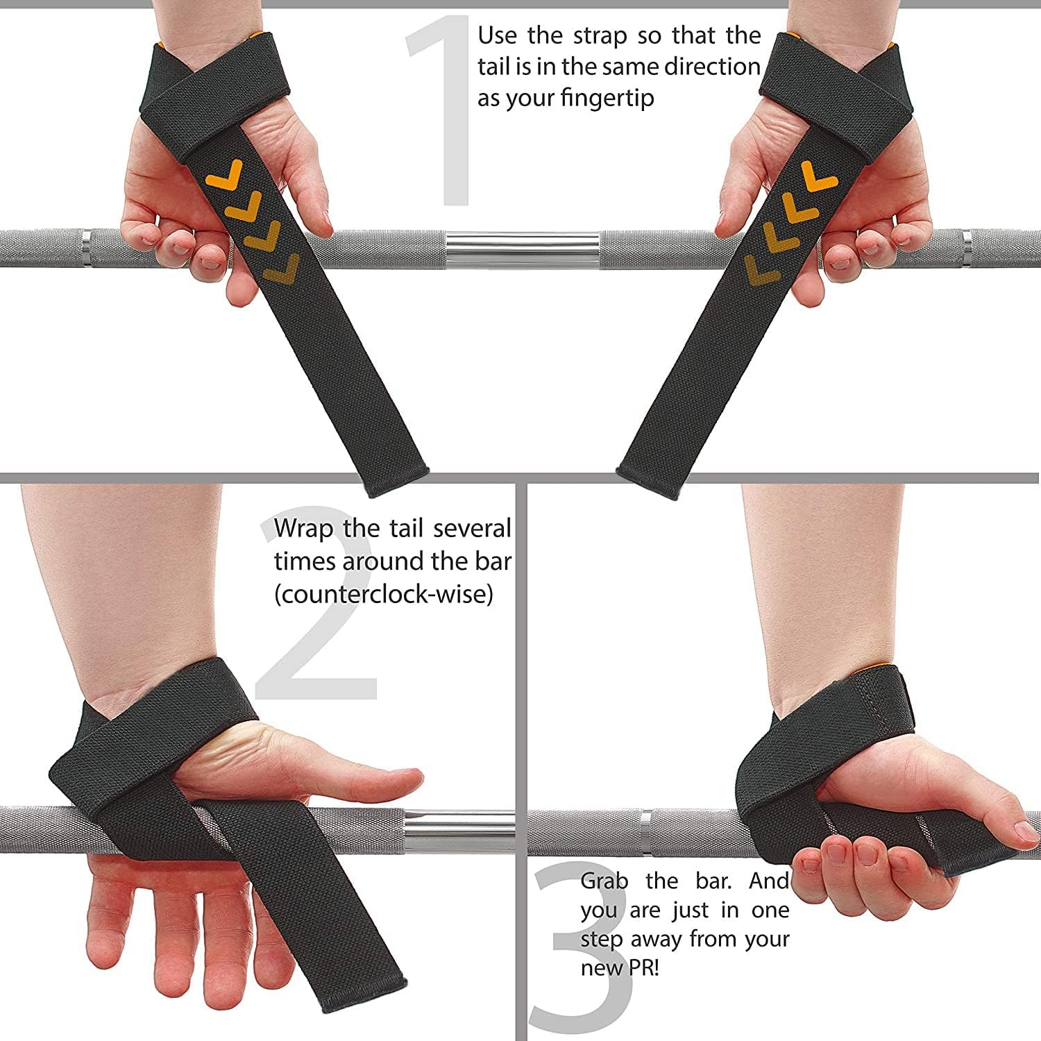 WARM BODY COLD MIND Lasso Lifting Wrist Straps - 770 lb Rated Hand Wraps for Weightlifting & Bodybuilding