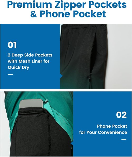 Maamgic Men's Swim Trunks - 2 in 1 Board Shorts with 7-Inch Inseam for Ultimate Comfort