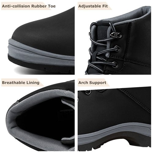 CARENURSE Mens Lightweight Hiking Boots Water Resistant Mid Ankle Work Casual Hiker Trekking Outdoor Boots Anti Slip Hiking Shoes