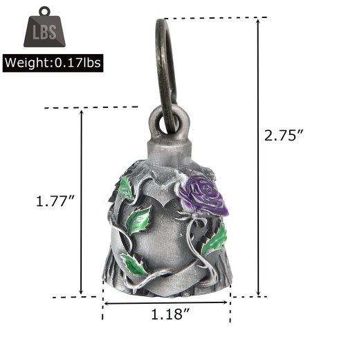 Dream Apparel Motorcycle bells for bikers,Heart rose rider bells key chain angel bell with hanger