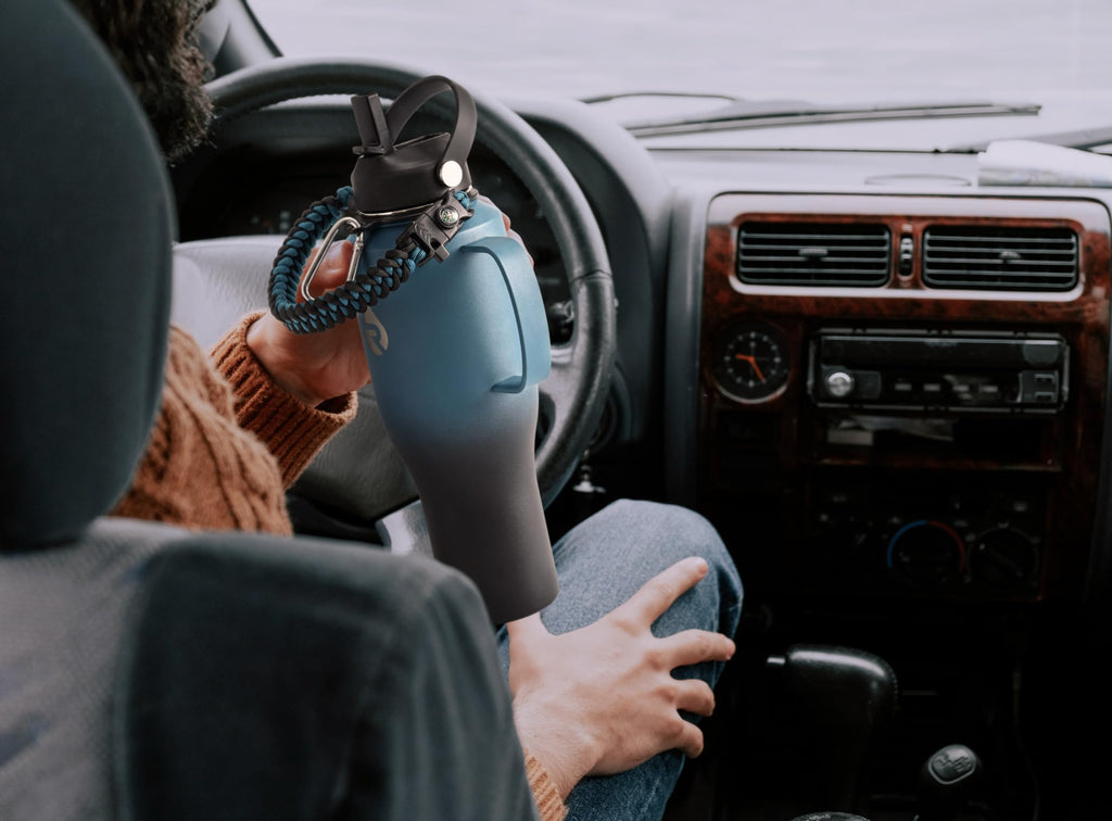 RAYMYLO Insulated Water Bottle 40oz (Cold for 48 Hrs), Stainless Steel Water Bottle with Handle & Straw Lid & Paracord Handle, Triple Wall Vacuum Leakproof Travel Flask, Fit in Any Car Cup Holder