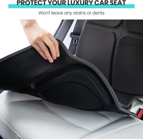 Heytrip Car Seat Protector - Waterproof, Non-Slip Design for 0-12 Years Old | Fits Most Car Seats (Black/Blue)