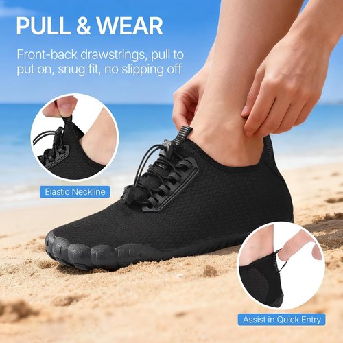 ATHMILE Water Shoes - Quick Dry Aqua Barefoot Shoes for Men & Women | Non-Slip Rubber Sole, Wide Toe Box