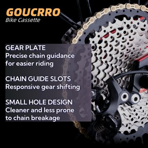 goucrro Bike Cassette 10-Speed Cassette 11-36T, 11-40T, 11-42T, 11-46T, 11-50T Bicycle Cassettes & Freewheels Fit Mountain Bike, Road Bicycle