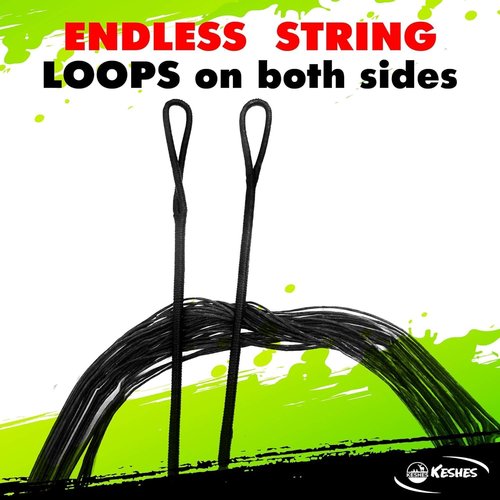 KESHES Dacron Bow String - Durable Replacement for Recurve & Longbow Bows | 12-16 Strands, 44-70 Inches, 2 Brass Nocks Included