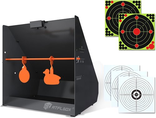 Atflbox Pellet Trap - 12''x12'' Splatter Bullseye Targets & Spinning Targets for .177/.22 Caliber Air Guns