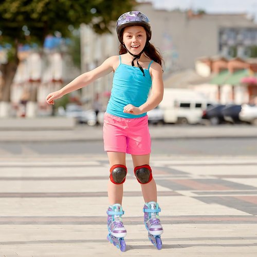 MammyGol Adjustable Inline Skates for Girls Boys Ages 4-12 with Light up Wheels & Butterfly Design – Vibrant Flashing Roller Skates, Perfect Beginner Skates for Kids Youth