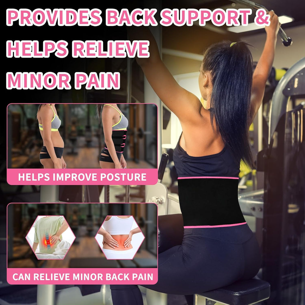 Skiennix Sweat Waist Trainer - Adjustable Waist Trimmer Belt for Effective Workout | Unisex Fitness Wrap