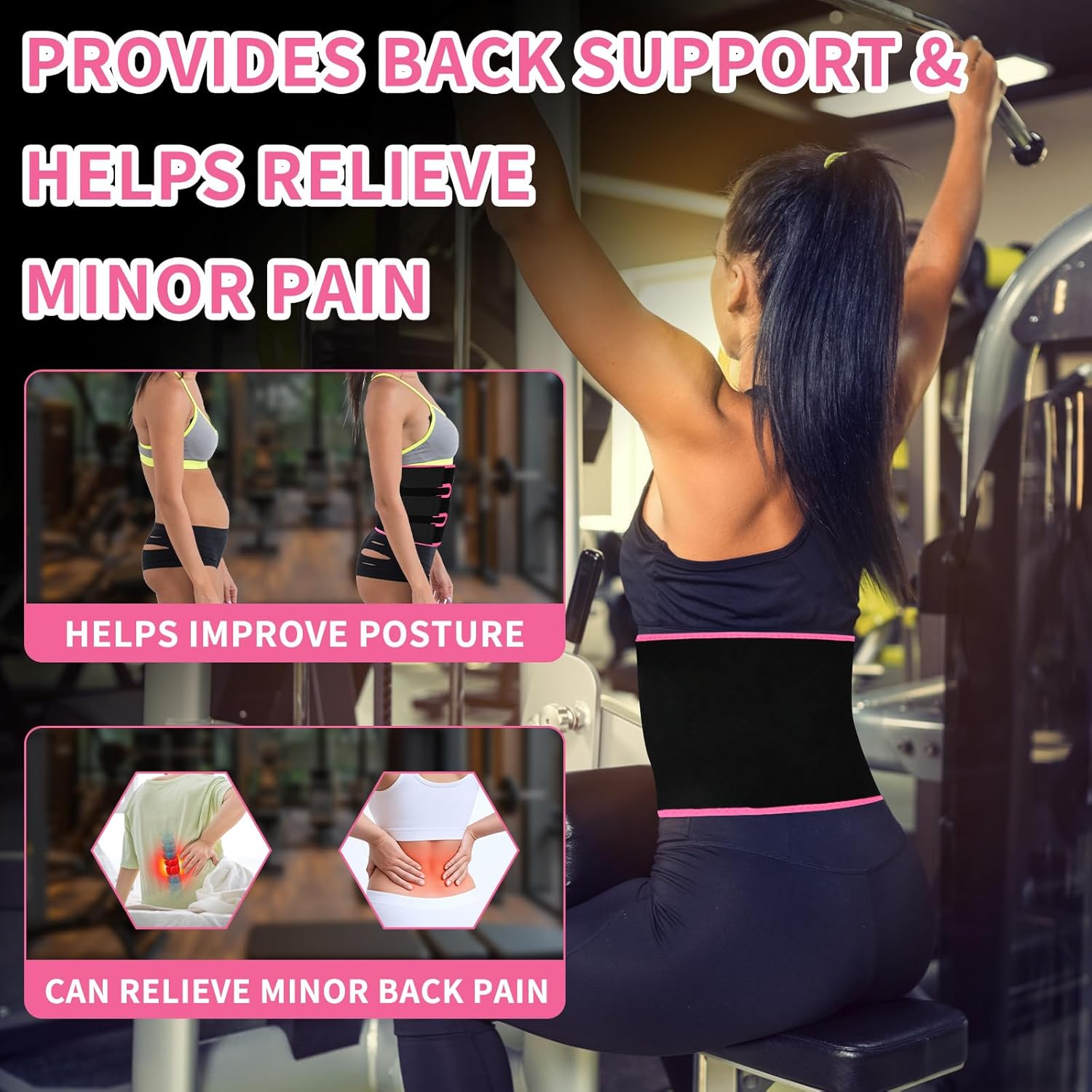 Skiennix Sweat Waist Trainer - Adjustable Waist Trimmer Belt for Effective Workout | Unisex Fitness Wrap