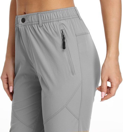 SPOSULEI Womens Golf Pants Lightweight Quick Dry Hiking Travel Pants Ladies Outdoor Water Resistant Casual Trekking Sweatpants with Pockets Light Grey S/29