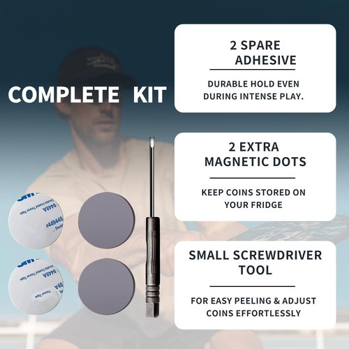Fjalljós Pickleball Paddle Weighted Cap Coins - Pickleball End Cap Weights Counterbalance Paddle – Enhanced Power & Control, Personalized Feel (3Pack-6g-9g-12g, Bigfoot)