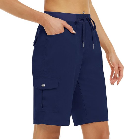 MoFiz Women's Hiking Cargo Shorts - Lightweight Quick-Dry Design with 6 Pockets | Perfect for Summer Travel