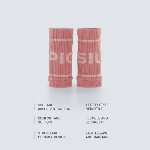 PICSIL - Cotton Sports Wristbands | Absorbent and Breathable | Ideal for Gym, Cross Training, Running and Tennis | Use with Grips | Unisex Design | Canyon