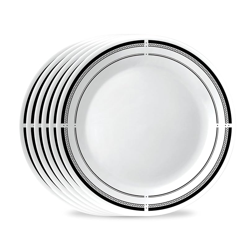 Brasserie 10.25" Dinner Plates Set - Corelle Vitrelle Triple-Layer Glass, Chip-Resistant, 6-Piece