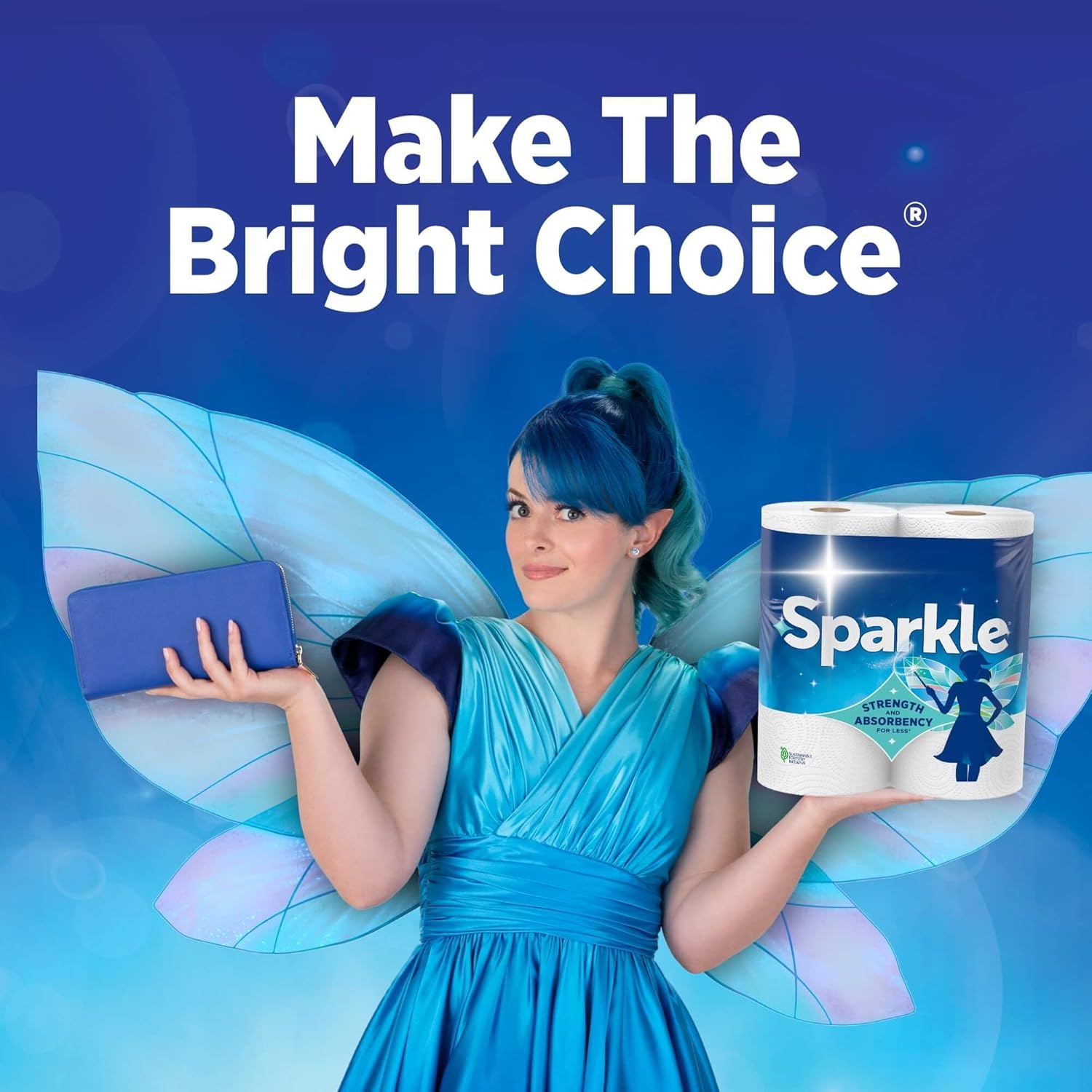 Sparkle Paper Towels - Strong 2-Ply Pick-A-Size, 6 Double Rolls (660 Sheets) for Kitchen Cleanup