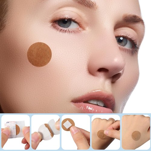 NOLITOY 100pcs Elastic Spot Bandages, Small Round Adhesive Flexible Fabric Tape Sticker for Wounds Protection Care in Multiple Sizes